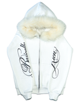 Tax The Poor Fur Hoodie - White
