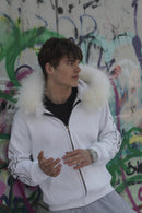 Tax The Poor Fur Hoodie —White