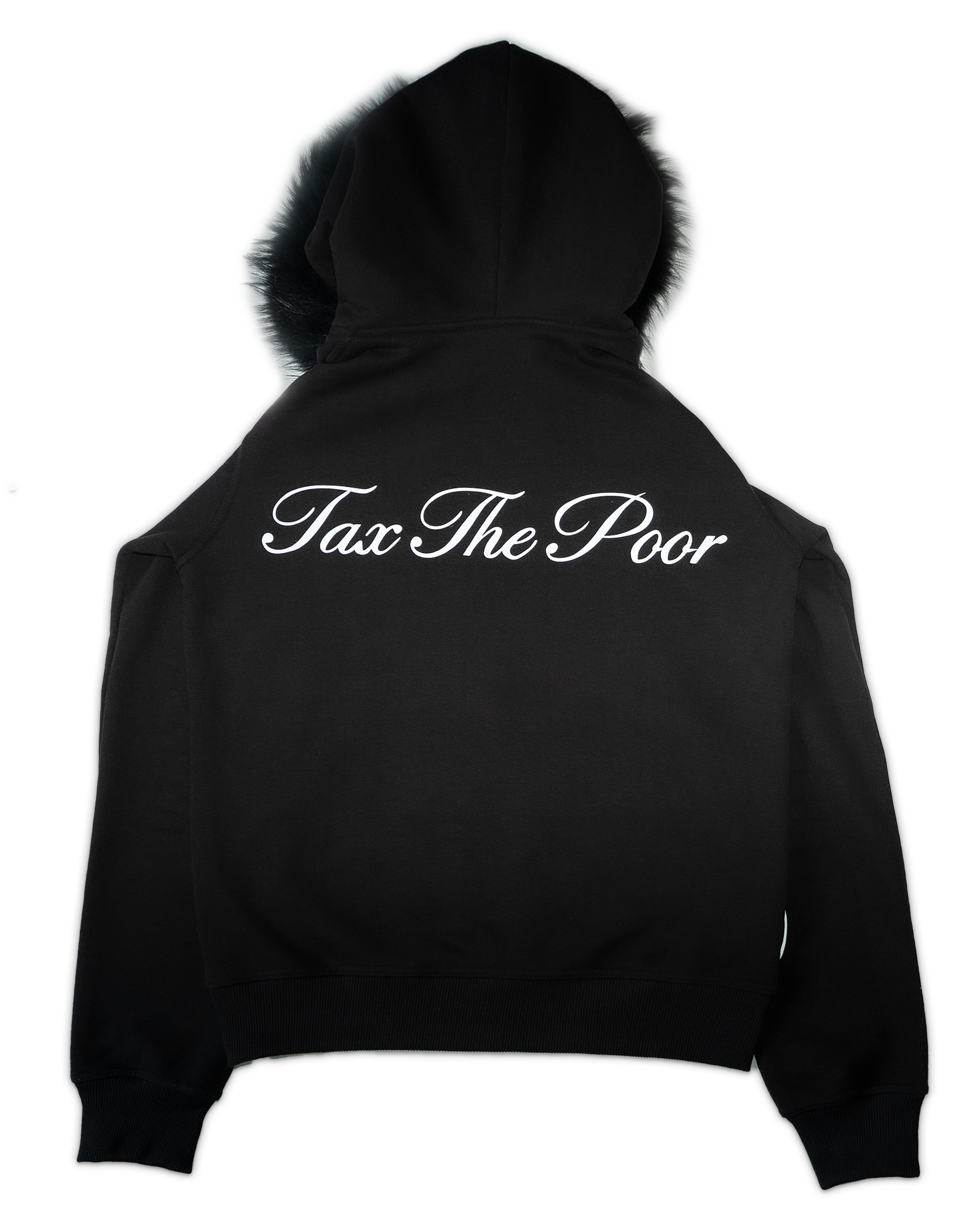 Tax The Poor Fur Hoodie - Black