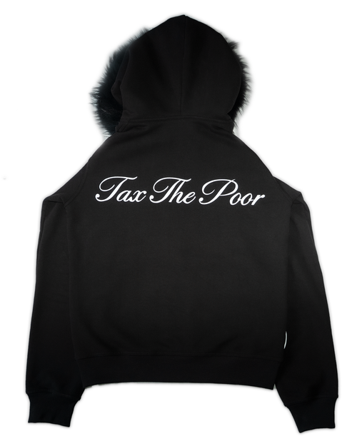 Tax The Poor Fur Hoodie - Black