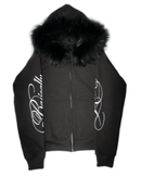 Tax The Poor Fur Hoodie Black