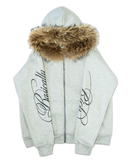 Tax The Poor Fur Hoodie Grey